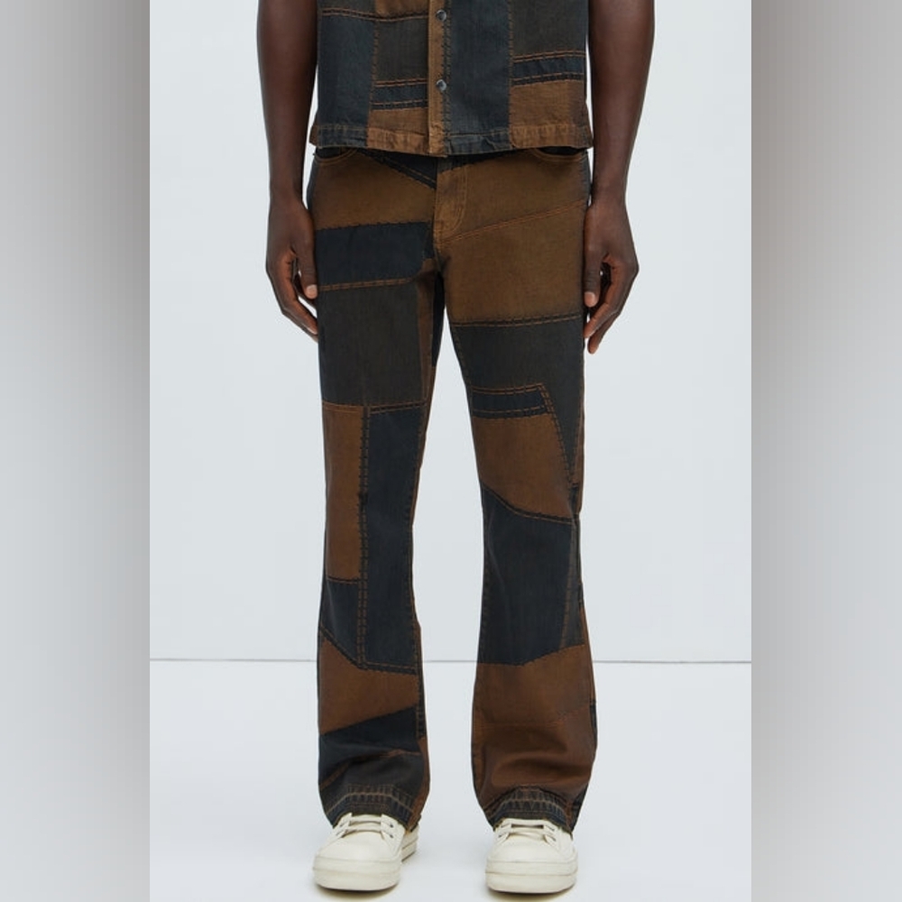 Verduga Stacked Slim Flare Jeans Brown/Combo